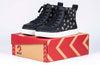 Black Daisy BILLY Classic Lace High Tops with zipper and laces for easy wear, perfect kids shoes on red and brown box.