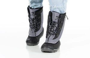 Black/Grey BILLY Ice II Winter Boots for diabetes, plantar fasciitis, bunions, wide feet, extra-wide, wheelchair, orthotics use.