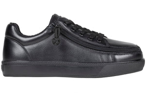 BILLY Footwear black leather shoes with zipper, ideal for formal occasions, and suitable for diabetes, plantar fasciitis, and wide feet.