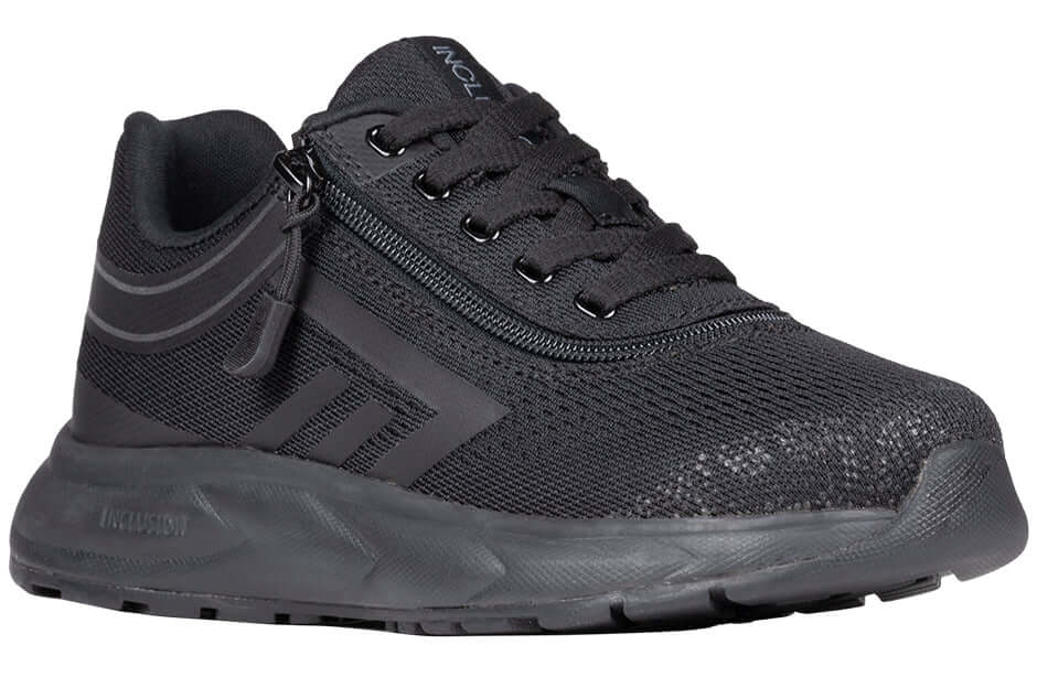 All-black BILLY Sport Inclusion kids' adaptive athletic sneaker with side zipper