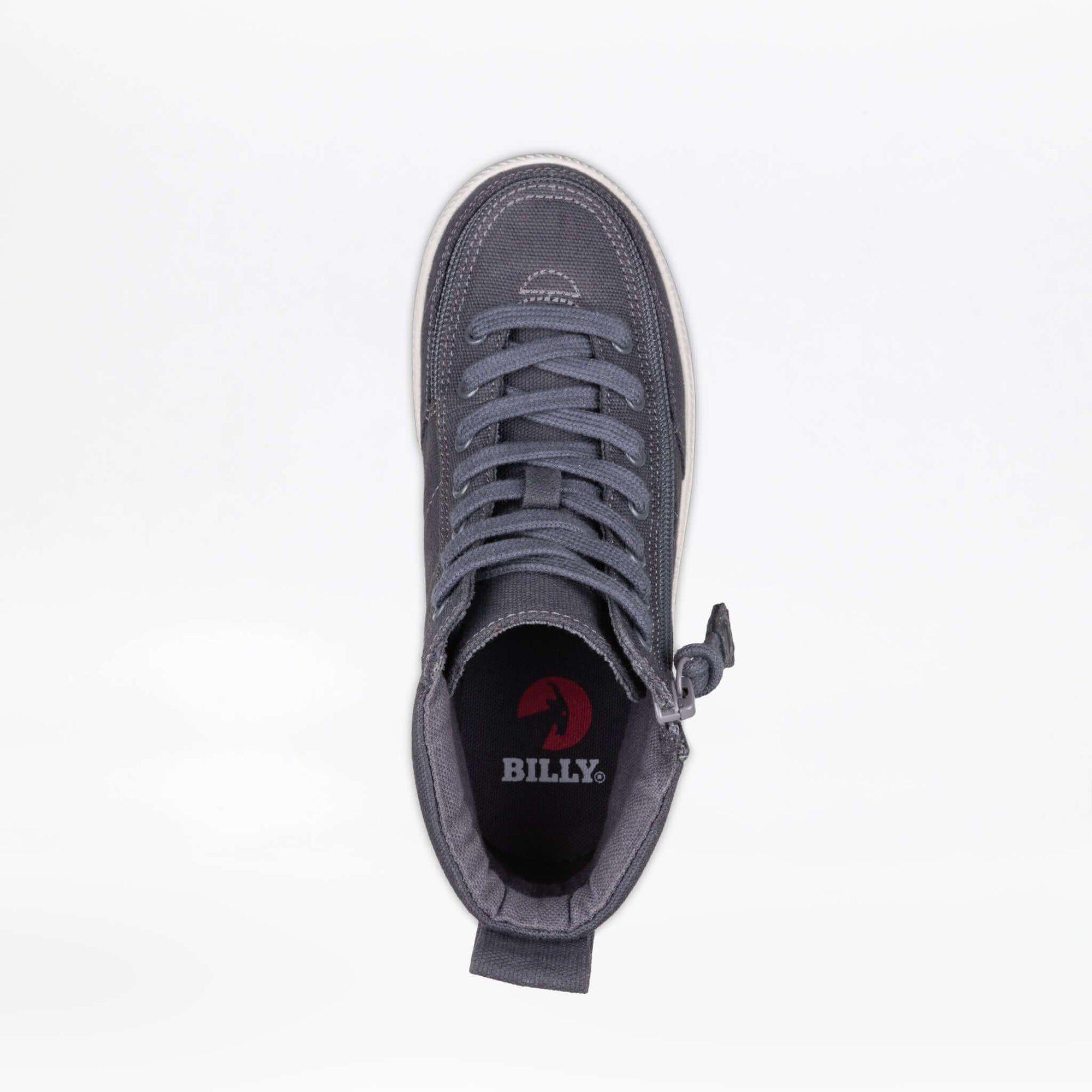 Charcoal/White BILLY Classic Lace High Tops -Shoekid.ca
