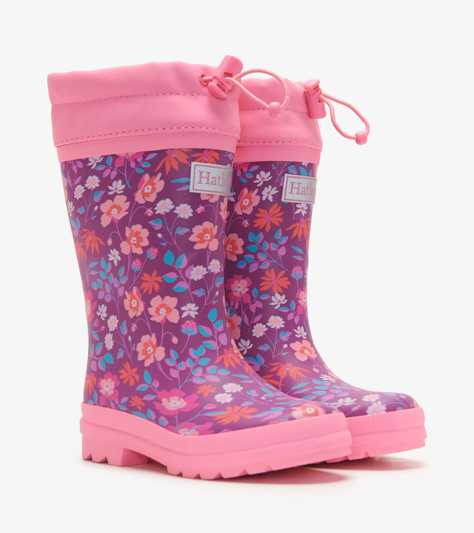 Hatley Wild Flowers Sherpa Lined Rain Boots - shoekid.ca