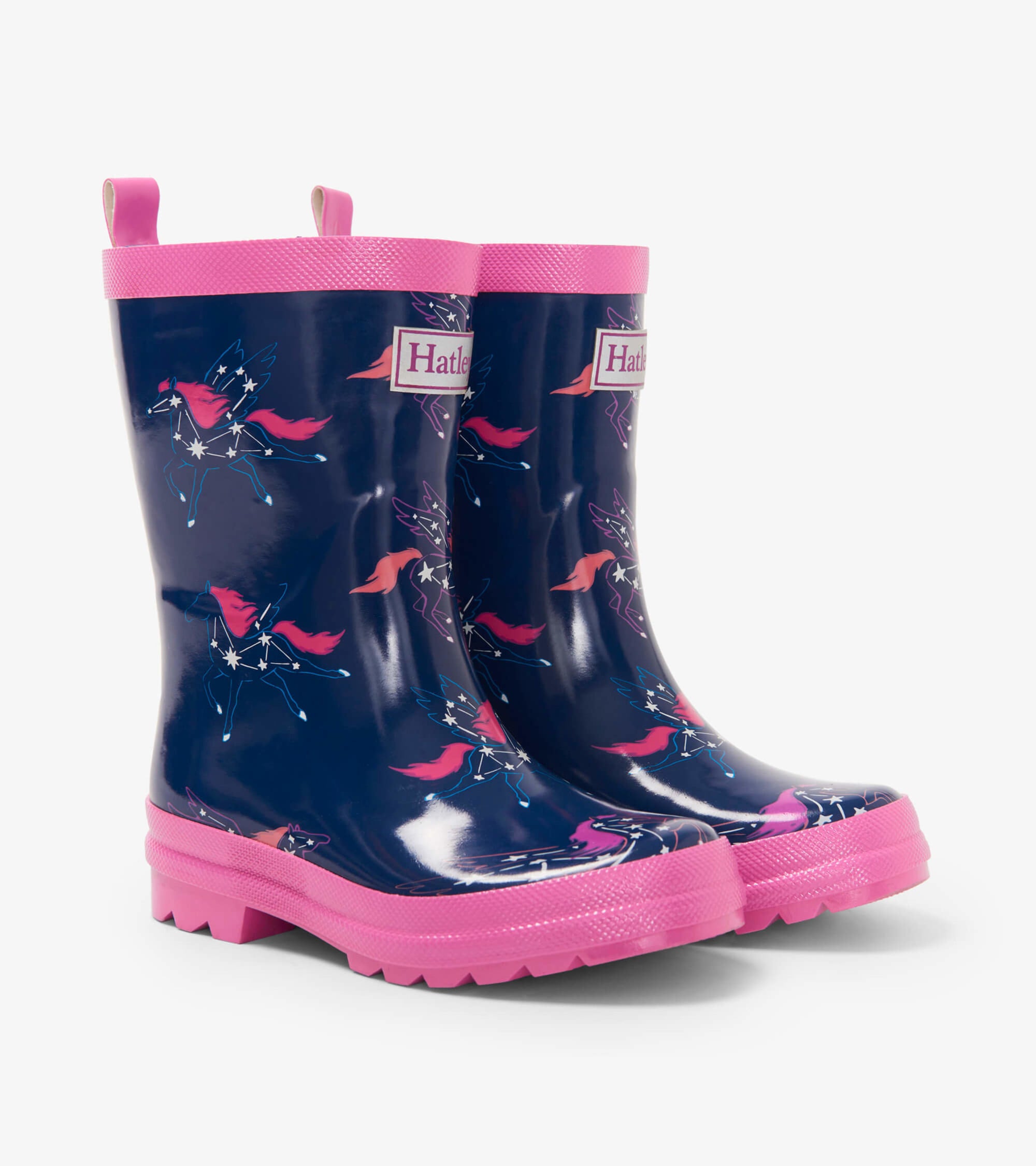 Hatley Unicorn Pegasus Constellations Shiny Rain Boots - shoekid.ca
