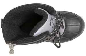 Top view of grey BILLY Ice Winter Boot showing insulated interior for warmth, ideal for diabetes, plantar fasciitis, wide feet, and orthotics.