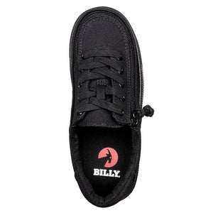 Kid's Black to the Floor Canvas BILLY Classic Lace Lows -Shoekid.ca