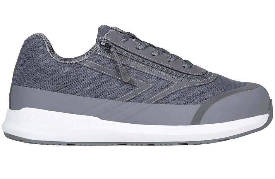 Charcoal BILLY Goat men's AFO-ready shoes with side zipper, orthopedic sneaker ideal for AFO brace users and wide feet