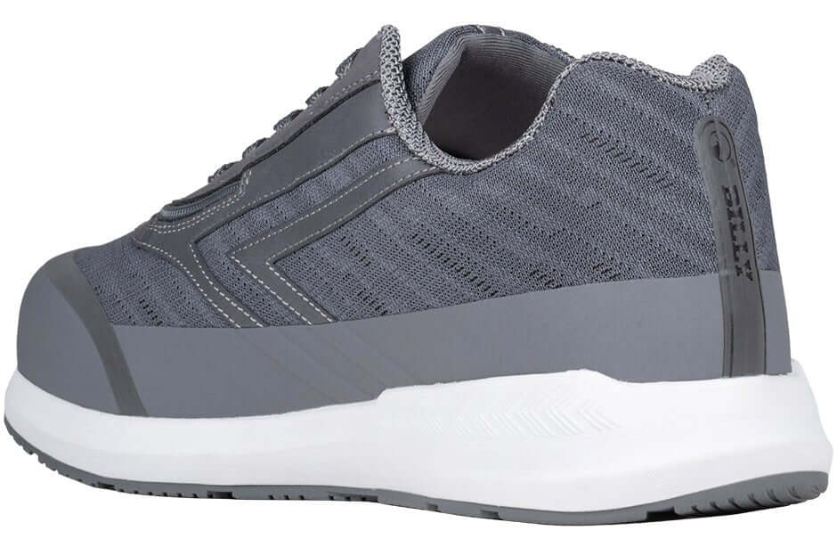 Charcoal BILLY Goat men's AFO-ready shoes with side zipper and white sole, ideal for orthopedic use and easier access