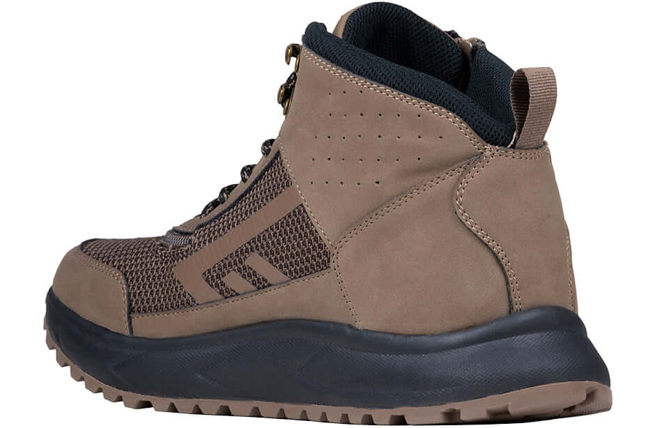 Taupe BILLY Inclusion men's adaptive trail boots with side zipper and padded collar, ideal for arthritis and wide feet