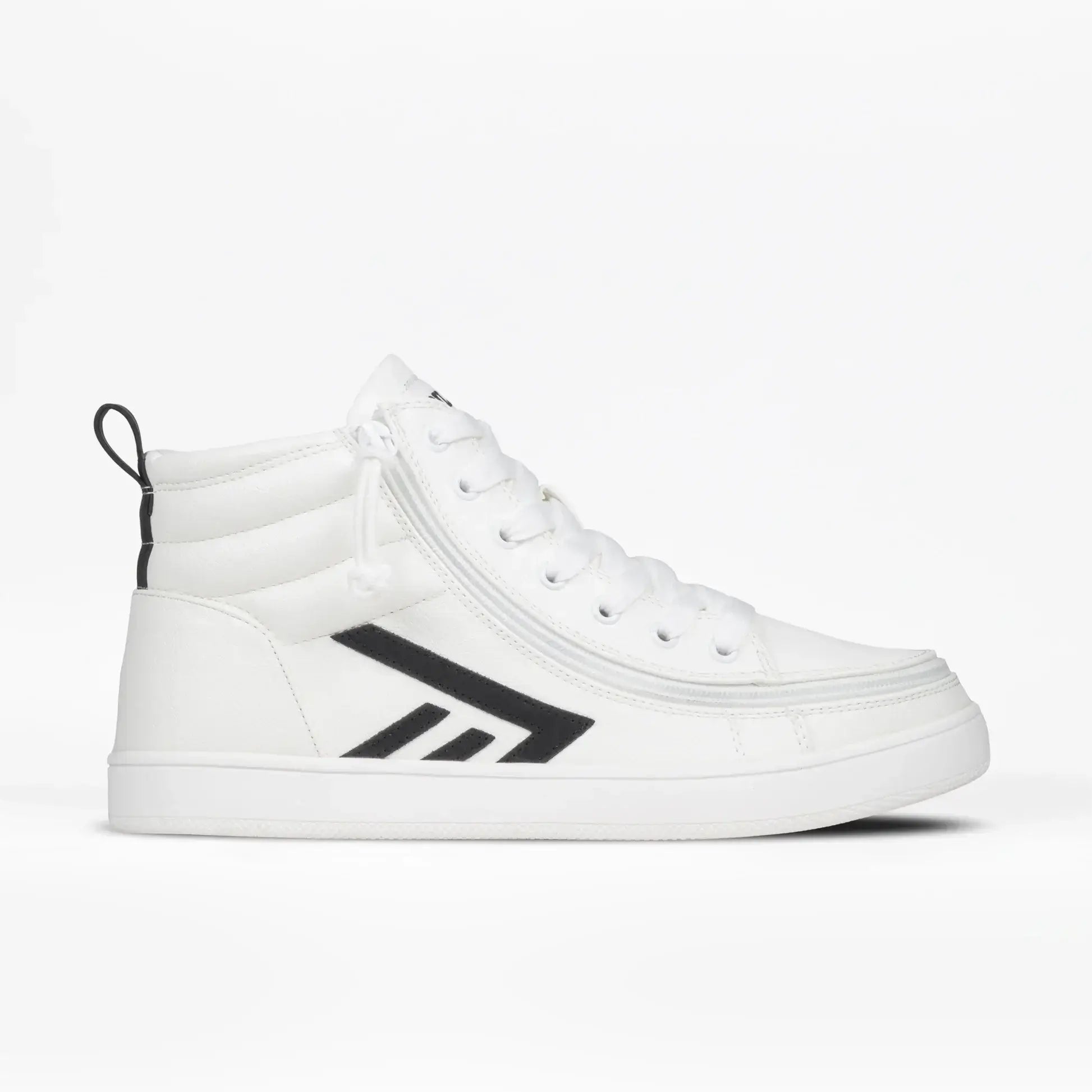 Men's white and black BILLY CS High adaptive sneaker with wraparound side zipper