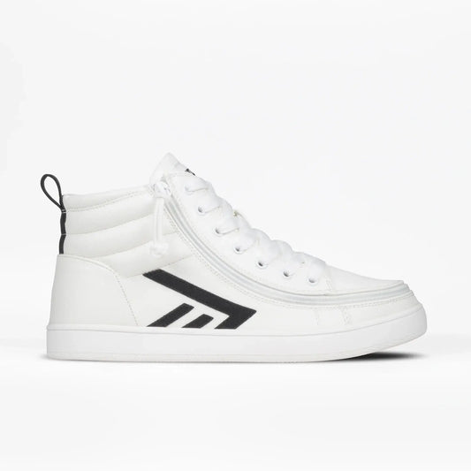 Men's white and black BILLY CS High adaptive sneaker with wraparound side zipper