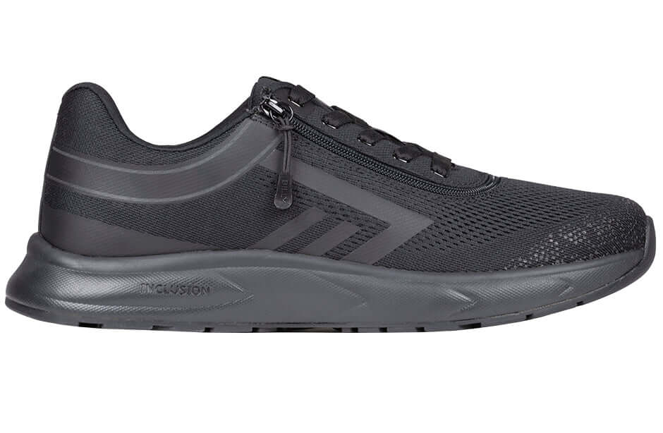 Black BILLY Sport Inclusion adaptive athletic sneakers men's orthopedic shoe with side zipper, ideal for diabetic feet and wide fit