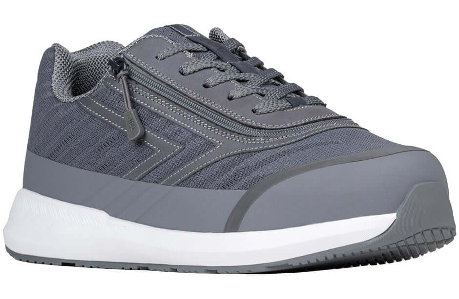 Charcoal BILLY Goat men's AFO-ready shoes with side zipper, orthopedic sneaker ideal for wide feet and easier access
