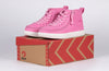 Pink BILLY Classic D|R High Tops shoes for diabetes, plantar fasciitis, bunions, wide feet, wheelchair use, and orthotics on box.