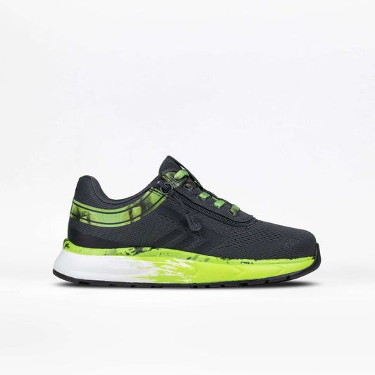 Smoke and lime Fire BILLY Sport Inclusion kids' adaptive sneaker with side zipper