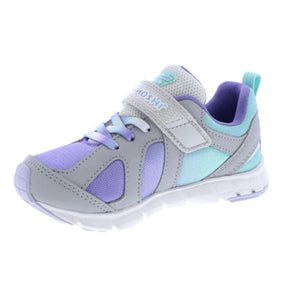 Tsukihoshi Rainbow Grey/Purple  Girls Running Shoes (Machine Washable) - shoekid.ca