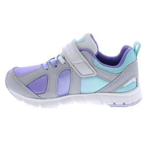 Tsukihoshi Rainbow Grey/Purple  Girls Running Shoes (Machine Washable) - shoekid.ca