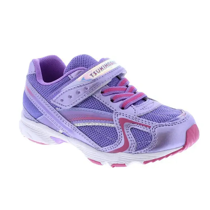 Tsukihoshi Glitz Purple/Purple Girls' Running Shoes Machine Washable