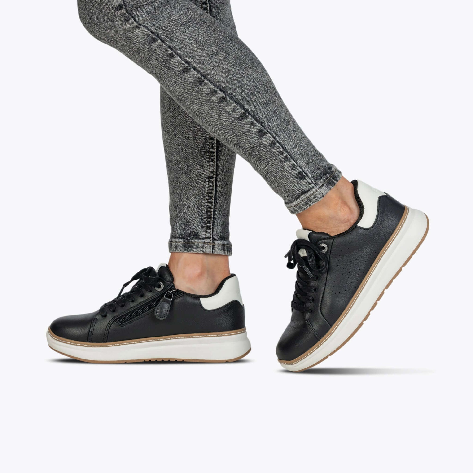 Women's Black Leather BILLY Comfort Luxe -Shoekid.ca