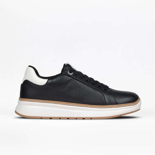 Women's black leather BILLY Comfort Luxe adaptive dress sneaker with wraparound side zipper