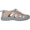 Taupe BILLY River Sandals for women with orthopedic support, adjustable bungee, faux leather, rubber outsole, and easy-zip design.