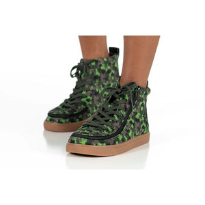 Billy Classic Green Dino Kids  High Top Adaptive Sneaker (EasyOn) - ShoeKid.ca