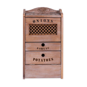 POGABOX™ Classic Potato Onion and Garlic Storage Wooden Bin Box - RUSTIC TIRAMISU - shoekid.ca