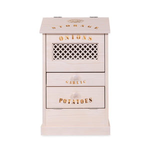 POGABOX™ Modern Potato Onion and Garlic Storage Wooden Bin Box - VANILLA FROST - shoekid.ca