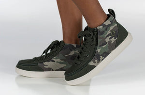 BILLY Classic D|R High Top Olive Camo Kids High Top Adaptive Sneaker (Easy On) - ShoeKid.ca