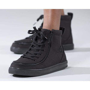 Billy Classic Kids Black High Top Adaptive Sneaker (EasyOn) - ShoeKid.ca