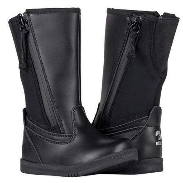 Billy Kids Black Waterproof Rain Boots (Water Sealed Dual Zipper) - ShoeKid.ca