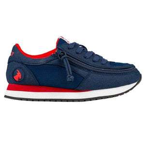 Billy Kids Navy Faux Suede Mesh Jogger Adaptive Sneaker (EasyOn) - ShoeKid.ca