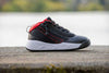 Black and Red BILLY Kid&#39;s Sport Hoop Sneakers with easy on/off zipper and laces, designed for comfort and style for toddlers and kids.