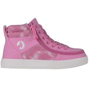 Billy Pink Tie Dye Kids High Top Adaptable Sneaker (EasyOn) - ShoeKid.ca