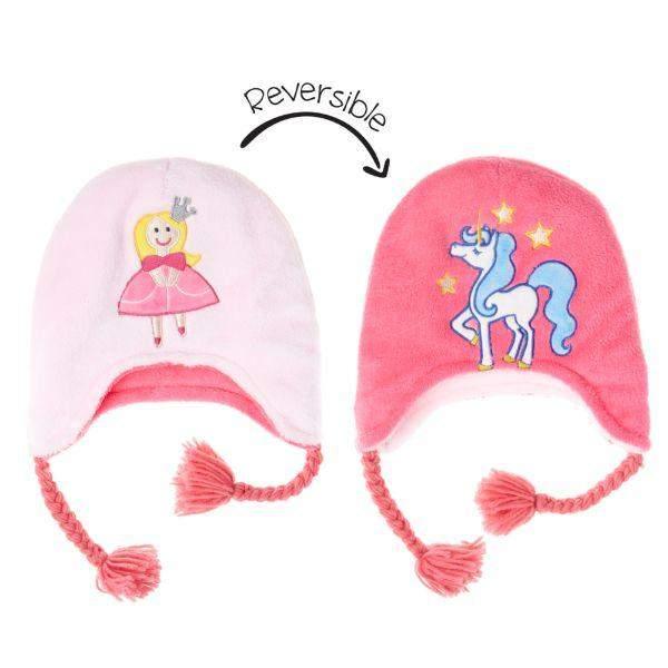 Flapjacks Reversible Kids UPF50+ Winter Hat - Princess/Unicorn - ShoeKid.ca