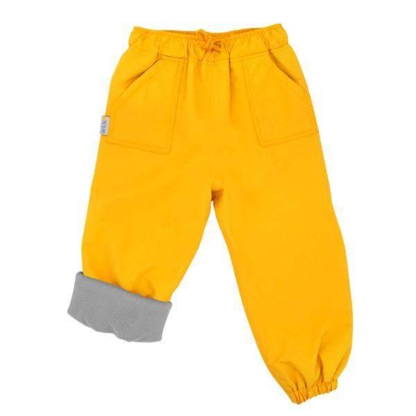 Fleece Lined Rain Pants Yellow 100% Waterproof & Warm - ShoeKid.ca