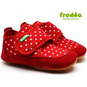 Froddo Girls Red Polka Baby Toddler First Walking Shoes (Made in Europe) - ShoeKid.ca