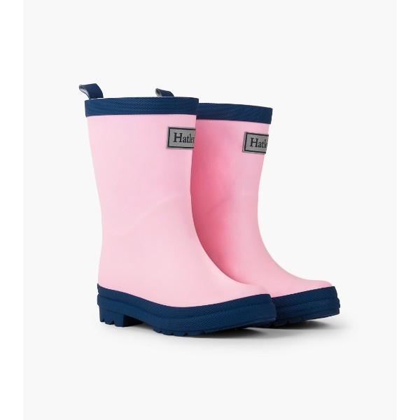 Hatley Girls Pink & Navy Kids Rain Boots - ShoeKid.ca