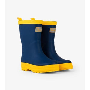 Hatley Navy & Yellow Kids Boys Rain Boots - ShoeKid.ca