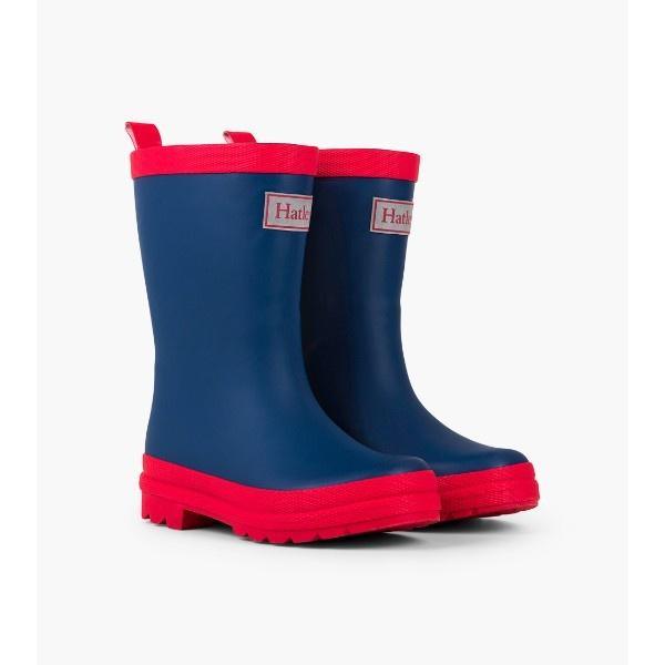 Hatley Navy & Red Kids Rain Boots - ShoeKid.ca