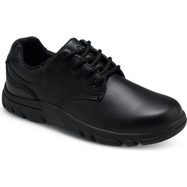 Hush Puppies Chad Black Leather Uniform Shoes - ShoeKid.ca