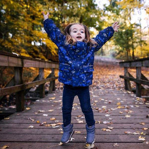 Jan & Jul Cozy-Dry 100% Waterproof Fleece Lined Rain Jacket Constellations - ShoeKid.ca