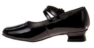 Josmo Girls Black Flower MJ Dress Shoes (Little Kid/Youth) - ShoeKid.ca