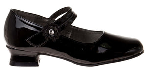Josmo Girls Black Flower MJ Dress Shoes (Little Kid/Youth) - ShoeKid.ca