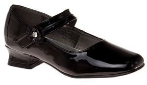 Josmo Girls Black Flower MJ Dress Shoes (Little Kid/Youth) - ShoeKid.ca