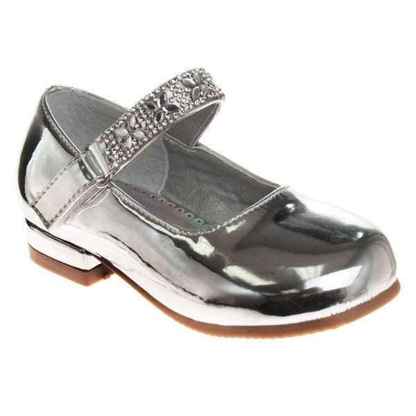 Josmo Girls Silver Dress Shoes (Toddler) - ShoeKid.ca