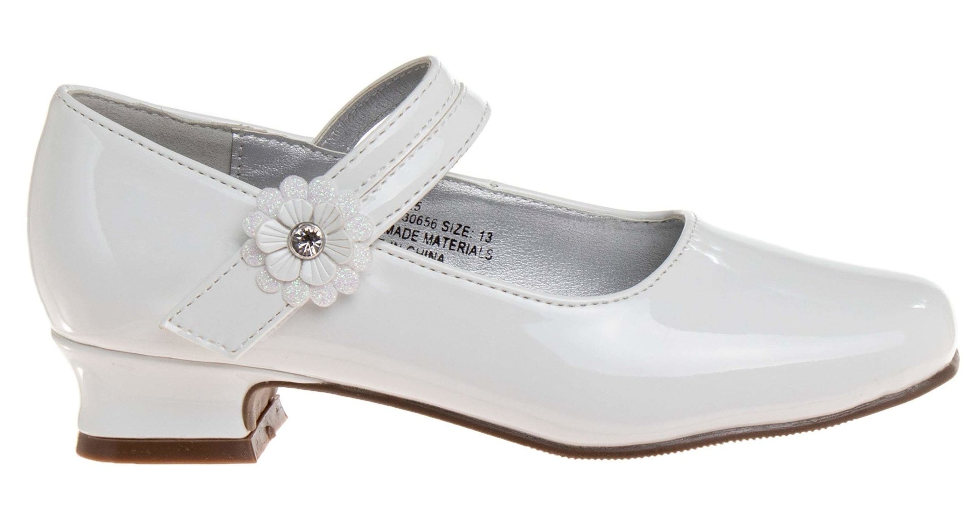 Josmo Girls White Flower MJ Dress Shoes (Little Kid/Youth) - ShoeKid.ca