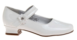 Josmo Girls White Flower MJ Dress Shoes (Little Kid/Youth) - ShoeKid.ca