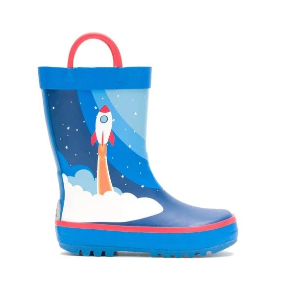 Kamik Kids Blue Rocket Ship Boys Toddler Rain Boot - ShoeKid.ca
