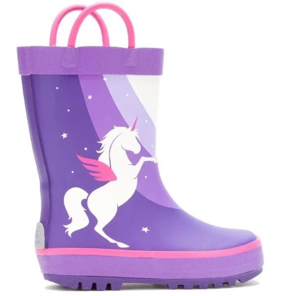 Kamik Purple Unicorn Girls Toddler Little Kids Rain Boot - ShoeKid.ca