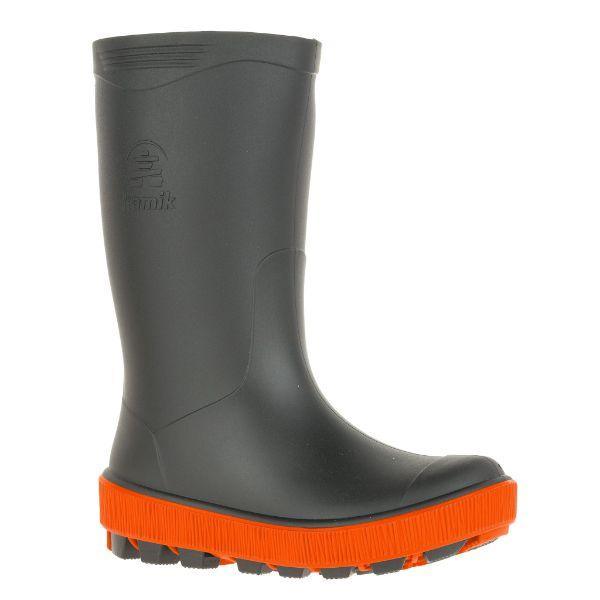 Kamik Riptide Charcoal Charbon Boys Rain Boots - ShoeKid.ca